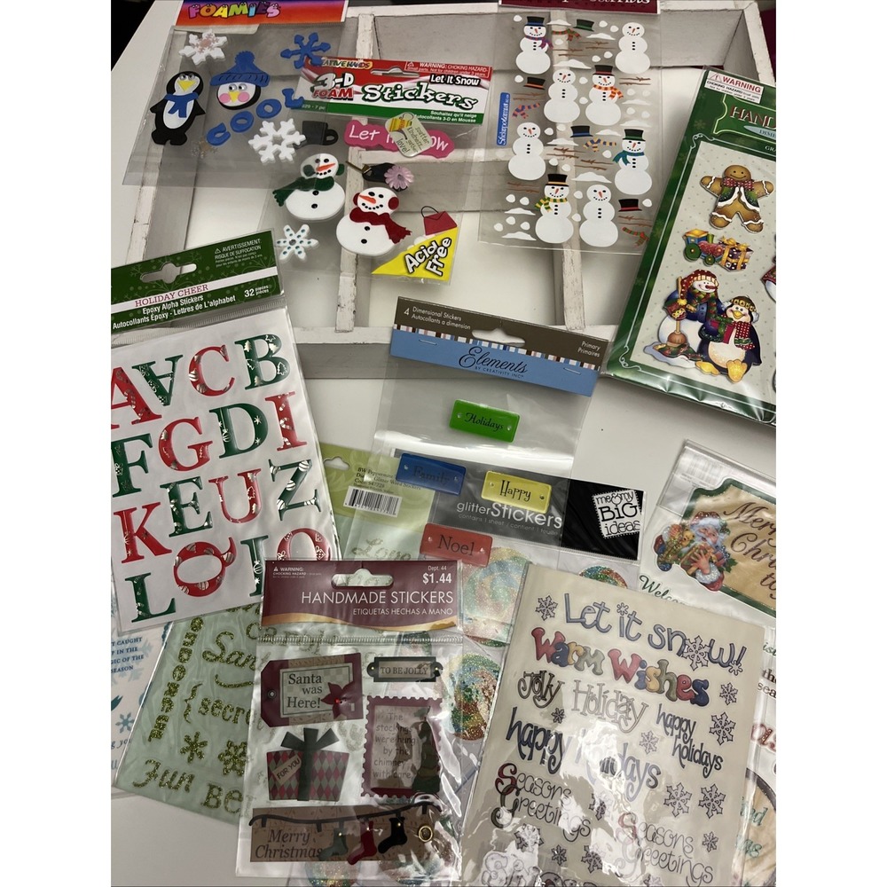 Lot Of 13 Christmas Holidays Stickers. New